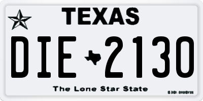 TX license plate DIE2130