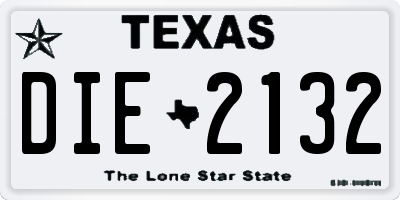 TX license plate DIE2132