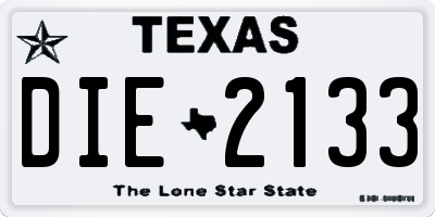 TX license plate DIE2133