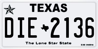 TX license plate DIE2136