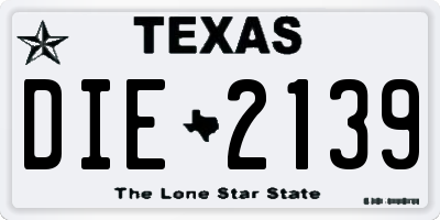 TX license plate DIE2139