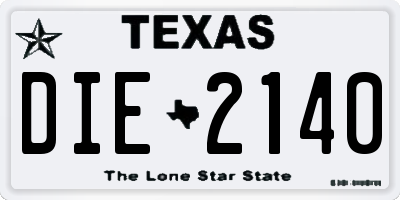 TX license plate DIE2140