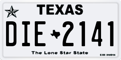 TX license plate DIE2141