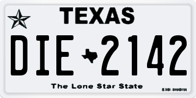 TX license plate DIE2142
