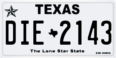 TX license plate DIE2143