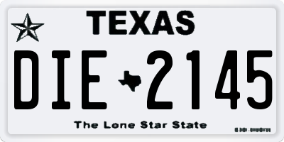 TX license plate DIE2145
