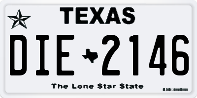 TX license plate DIE2146
