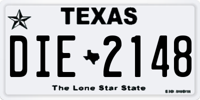 TX license plate DIE2148