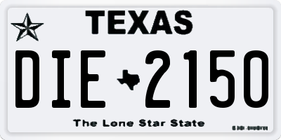 TX license plate DIE2150