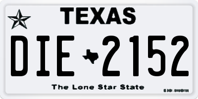 TX license plate DIE2152