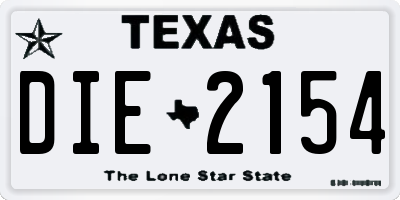 TX license plate DIE2154