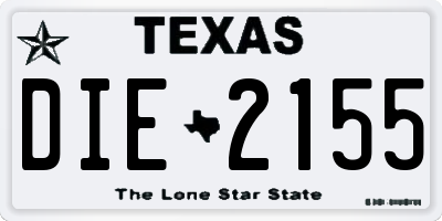 TX license plate DIE2155