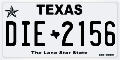 TX license plate DIE2156