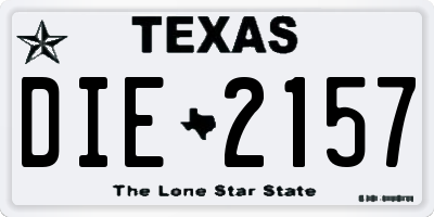 TX license plate DIE2157
