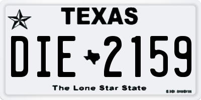 TX license plate DIE2159