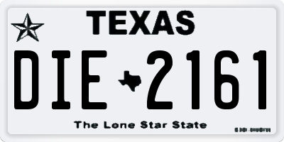 TX license plate DIE2161