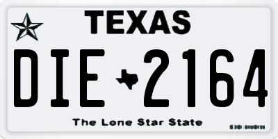 TX license plate DIE2164