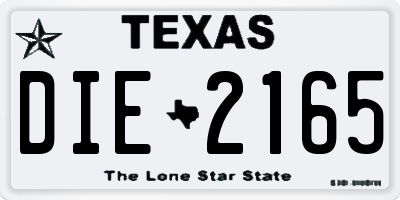 TX license plate DIE2165