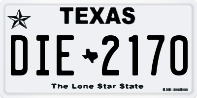 TX license plate DIE2170