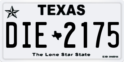 TX license plate DIE2175