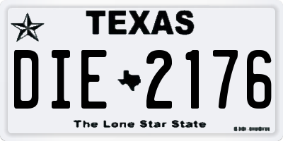 TX license plate DIE2176