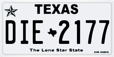 TX license plate DIE2177