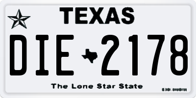 TX license plate DIE2178