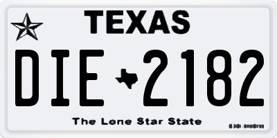 TX license plate DIE2182