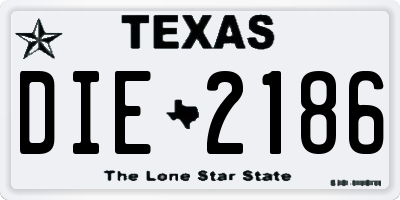 TX license plate DIE2186