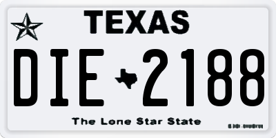TX license plate DIE2188