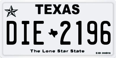 TX license plate DIE2196