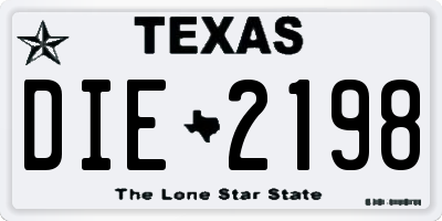 TX license plate DIE2198