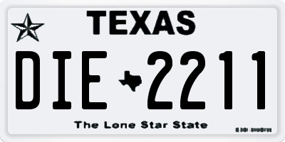 TX license plate DIE2211