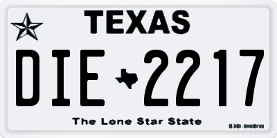 TX license plate DIE2217
