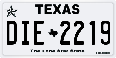 TX license plate DIE2219