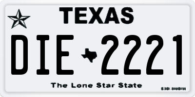 TX license plate DIE2221