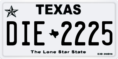 TX license plate DIE2225
