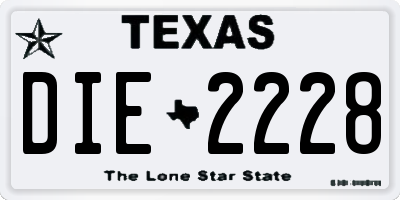 TX license plate DIE2228