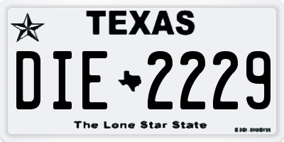 TX license plate DIE2229