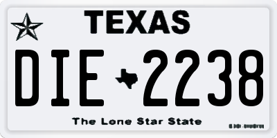 TX license plate DIE2238