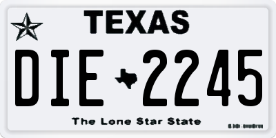 TX license plate DIE2245