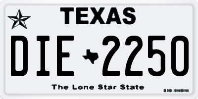 TX license plate DIE2250