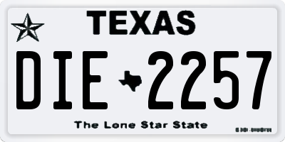 TX license plate DIE2257