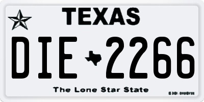 TX license plate DIE2266