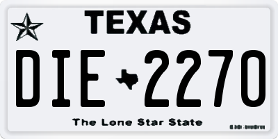 TX license plate DIE2270