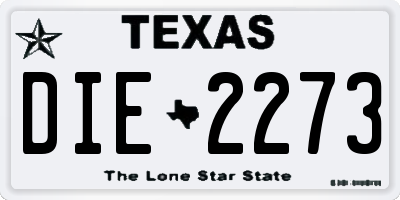 TX license plate DIE2273