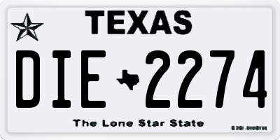 TX license plate DIE2274