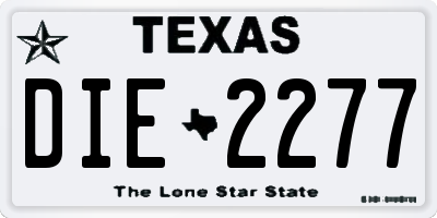 TX license plate DIE2277