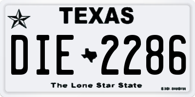 TX license plate DIE2286