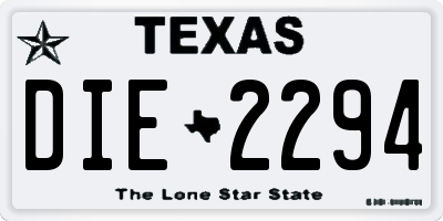 TX license plate DIE2294
